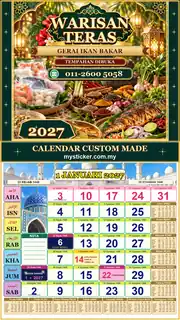 Kalendar 2027 untuk Gerai Ikan Bakar