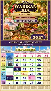 Kalendar 2027 untuk Gerai Laksa