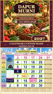 Kalendar 2027 untuk Gerai Nasi Kerabu