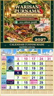 Kalendar 2027 untuk Penjual Madu Asli