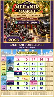 Kalendar 2027 untuk Servis Aircond Kereta