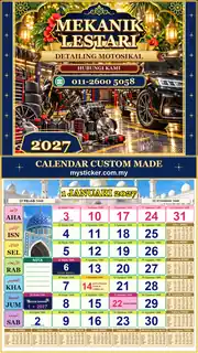 Kalendar 2027 untuk Detailing Motosikal