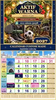 Kalendar 2027 untuk Sewa Van