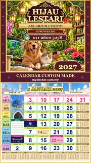 Kalendar 2027 untuk Akuarium Custom