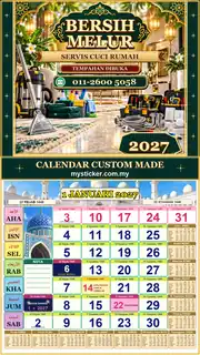 Kalendar 2027 untuk Servis Cuci Rumah