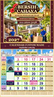 Kalendar 2027 untuk Servis Pindah Rumah