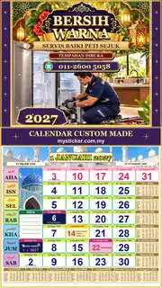 Kalendar 2027 untuk Servis Baiki Peti Sejuk