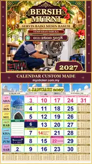 Kalendar 2027 untuk Servis Baiki Mesin Basuh