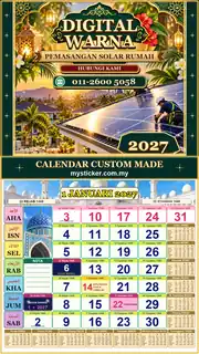 Kalendar 2027 untuk Pemasangan Solar Rumah