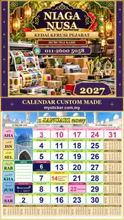 Kalendar 2027 untuk Kedai Kerusi Pejabat