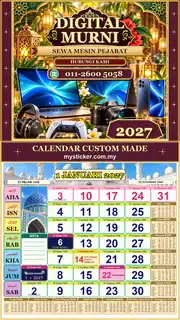 Kalendar 2027 untuk Sewa Mesin Pejabat