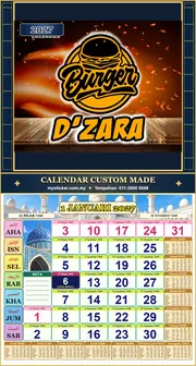 Kalendar 2027 untuk BURGER D'ZARA
