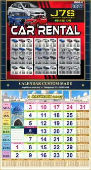 Kalendar 2027 untuk CAR RENTAL J SEVEN SERVICES