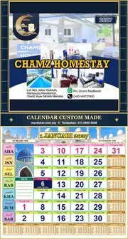 Kalendar 2027 untuk CHAMZ HOMESTAY