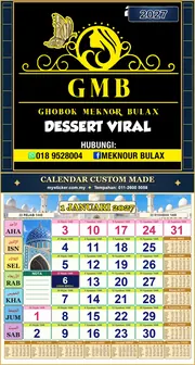 Kalendar 2027 untuk GMB