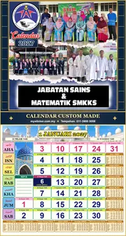 Kalendar 2027 untuk SEKOLAH