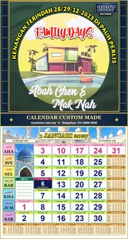 Kalendar 2027 untuk ABAH CHEN m