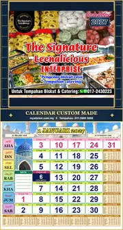 Kalendar 2027 untuk LEENALICIOUS BESAR