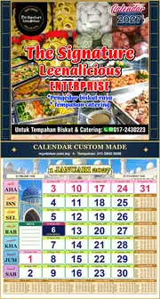 Kalendar 2027 untuk LEENALICIOUS