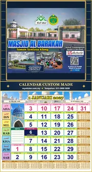 Kalendar 2027 untuk MASJID AL BARAKAH SHAHRIL