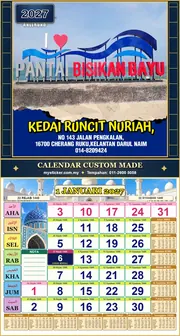 Kalendar 2027 untuk PANTAI BISIKAN BAYU