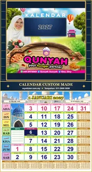 Kalendar 2027 untuk QUNYAH GIEY JIMY BESAR