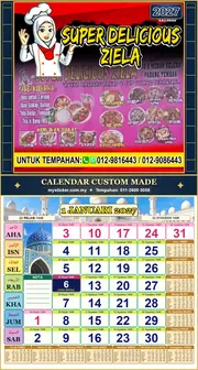 Kalendar 2027 untuk SUPER DELICIOUS ZIELA