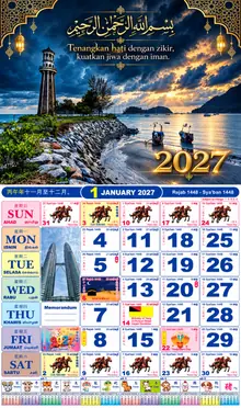 Calender Readymade Lunar 2027 design nombor 27
