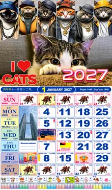 Calender Readymade Lunar 2027 design nombor 28