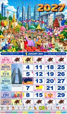 Calender Readymade Lunar 2027 design nombor 40
