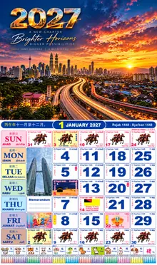 Calender Readymade Lunar 2027 design nombor 42