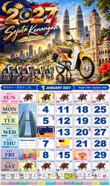 Calender Readymade Lunar 2027 design nombor 49