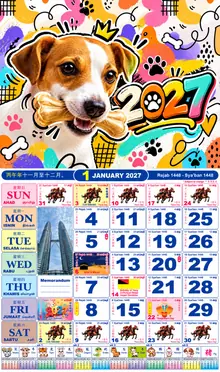 Calender Readymade Lunar 2027 design nombor 61