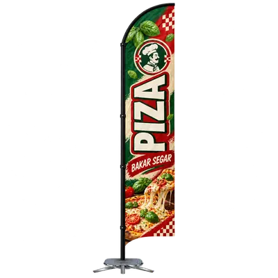 Contoh reka bentuk windflag #006 untuk Kedai piza