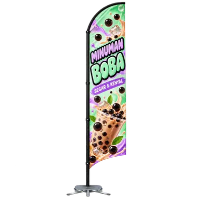 Contoh reka bentuk windflag #008 untuk Kedai minuman boba