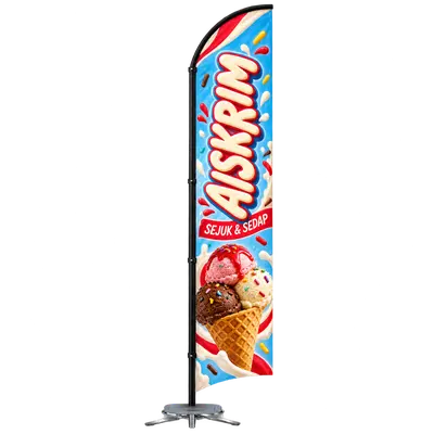 Contoh reka bentuk windflag #012 untuk Kedai aiskrim