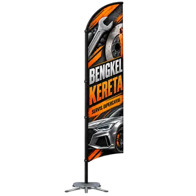 Contoh reka bentuk windflag #016 untuk Bengkel kereta