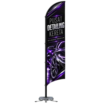 Contoh reka bentuk windflag #021 untuk Pusat detailing kereta