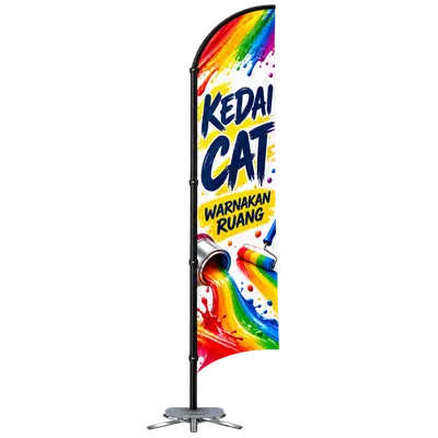 Contoh reka bentuk windflag #036 untuk Kedai cat