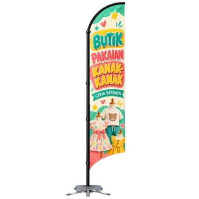 Contoh reka bentuk windflag #044 untuk Butik pakaian kanak-kanak