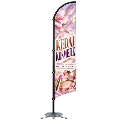 Contoh reka bentuk windflag #048 untuk Kedai kosmetik