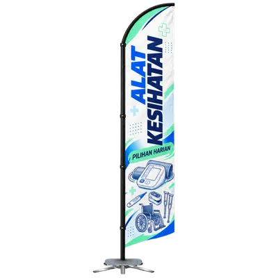 Contoh reka bentuk windflag #057 untuk Kedai alat kesihatan