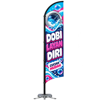 Contoh reka bentuk windflag #076 untuk Dobi layan diri