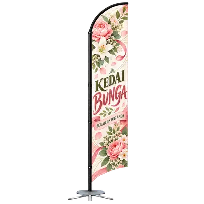 Contoh reka bentuk windflag #082 untuk Kedai bunga
