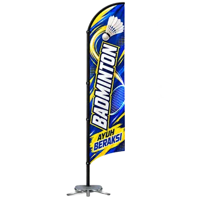 Contoh reka bentuk windflag #089 untuk Pusat badminton