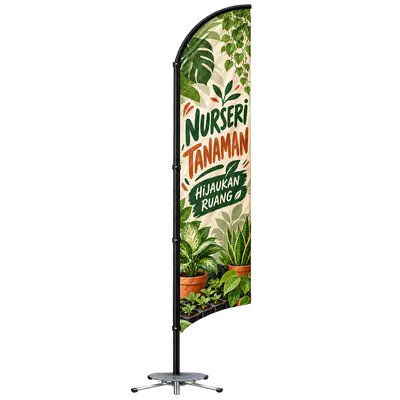 Contoh reka bentuk windflag #098 untuk Nurseri tanaman