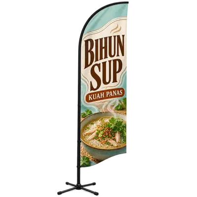 Contoh reka bentuk windflag #113 untuk Kedai bihun sup