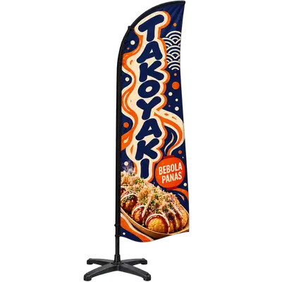 Contoh reka bentuk windflag #115 untuk Kedai takoyaki