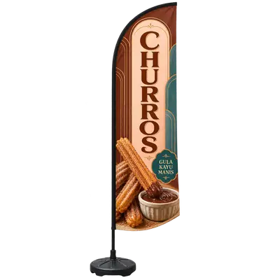Contoh reka bentuk windflag #116 untuk Gerai churros
