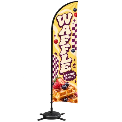 Contoh reka bentuk windflag #117 untuk Gerai waffle